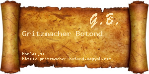 Gritzmacher Botond névjegykártya
